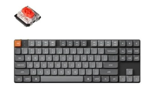 Keychron K1 MAX Trådløst Low Profile Mekanisk Tastatur med RGB Belysning - Grå - Nordisk Keychron K1 MAX Trådløst Low Profile Mekanisk Tastatur med RGB Belysning - Grå - Nordisk