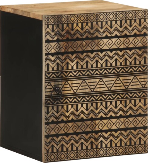 Hengende baderomsskap svart 38x33,5x48 cm heltre mango 8721158496478