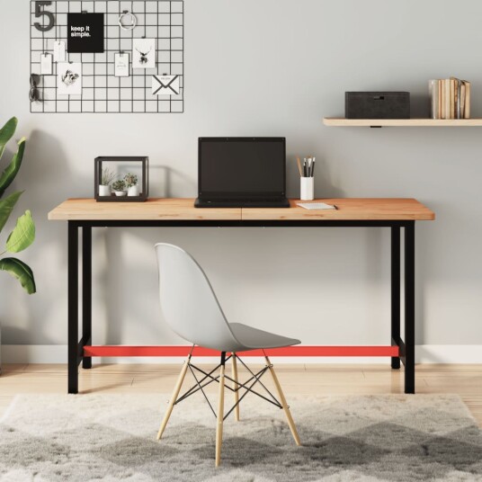 Arbeidsbenk 150x55x81,5 cm heltre bøk og metall Arbeidsbenk 150x55x81,5 cm heltre bøk og metall