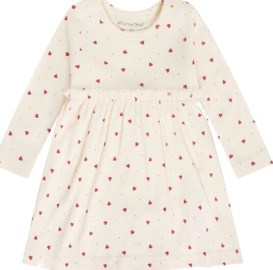 Minymo Body Dress Ls Aop Rib   Cream   92