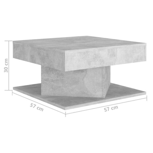 vidaXL Salongbord betonggrå 57x57x30 cm sponplate