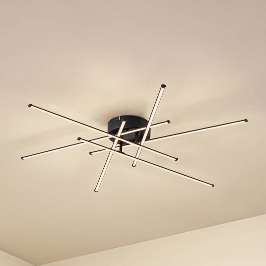 LED taklampe Elviano Lindby Sort Stue / spisestue Aluminium Moderne