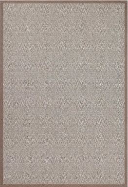Interiören Bergen beige – båndkantet ullteppe