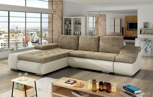 Seksjon Eltap Ontario 295x200x82 cm Berlin 03 Soft 33 Beige Venstre