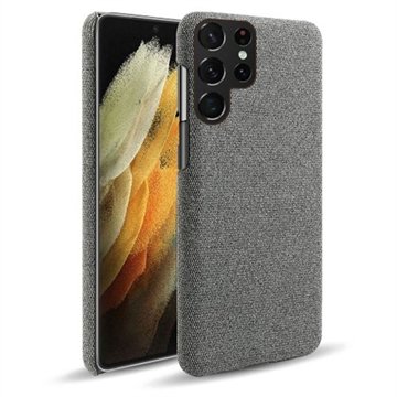 KSQ Stoffbelagt Samsung Galaxy S22 Ultra 5G Plast Deksel Grå