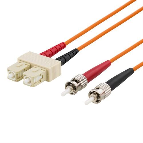 Deltaco 3m OM1 Duplex Multimode Fiberkabel ST-SC Oransje