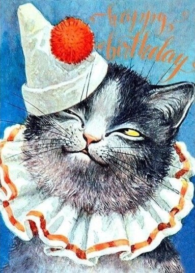 B6 Kort Med Konvolutt Bursdag Katt Klovn