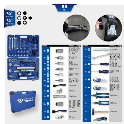 KS Tools Universalkassesett med 95 Deler i Plastkoffert BT024095