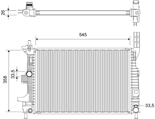 Radiator, motorkjøling VALEO 701856