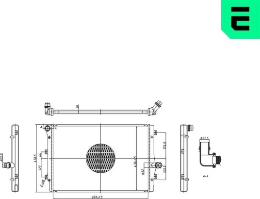 ERA 673004 Radiator, motorkjøling ERA 673004 Radiator, motorkjøling