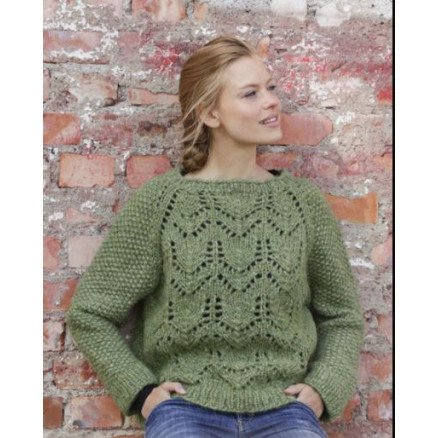 Miss Moss by DROPS Design Genser Strikkeoppskrift str S XXXL
