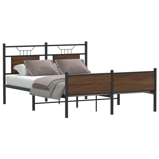  Sengeramme uten madrass brun eik 150x200 cm konstruert tre 4107036