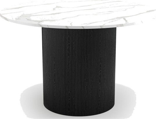 Uppveda Spisebord 120 cm Rundt - Svart/Hvit