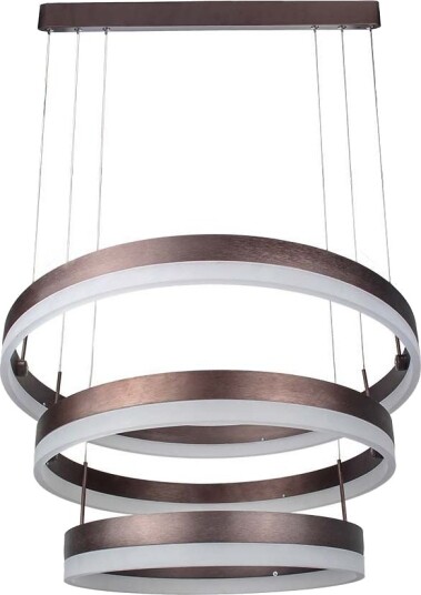 92W LED lysekrone pendel 3 trinns dimbar 4550lm 3000K kaffebrun aluminium 360 grader lysspredning Kulør : Varm 92W LED lysekrone pendel 3 trinns dimbar 4550lm 3000K kaffebrun aluminium 360 grader lysspredning Kulør : Varm