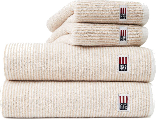 Lexington Icons Original Striped håndkle 50x70 cm White-tan Lexington Icons Original Striped håndkle 50x70 cm White-tan