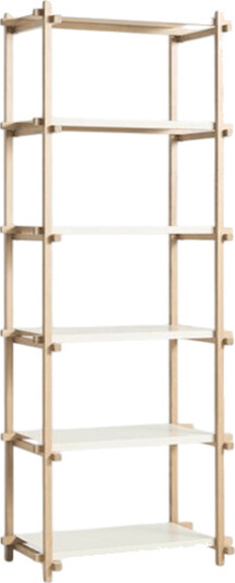 HAY Woody Shelving 2.0 Bokhylle Høy Almond Hvit/Stål HAY Woody Shelving 2.0 Bokhylle Høy Almond Hvit/Stål