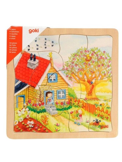 Goki 4-layer Puzzle Seasons 54pcs. Tre