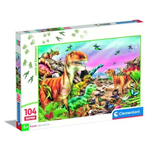 Clementoni SuperColor Puslespill 104 Brikker Land Of Dinosaurs