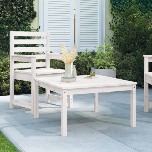 vidaXL Hagebord hvit 82,5x82,5x45 cm heltre furu vidaXL Hagebord hvit 82,5x82,5x45 cm heltre furu