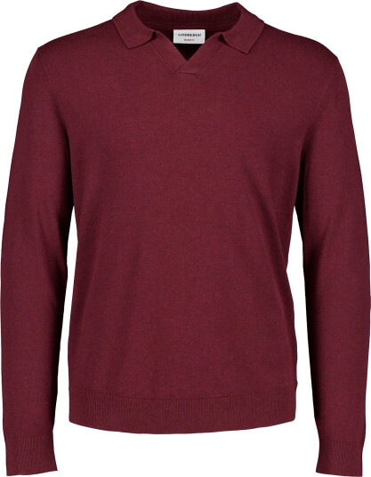 Lindbergh Soft Viscose Blend V Neck Polo Burgundy XL