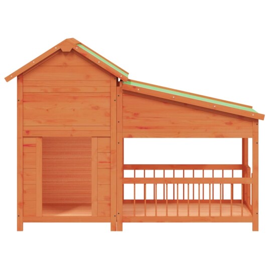 Vidaxl Hundekennel Brun 143X60.5X109 cm Heltre Furu