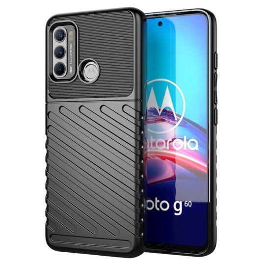 INCOVER Motorola Moto G60 Thunder Series Twill Plast Deksel - Svart