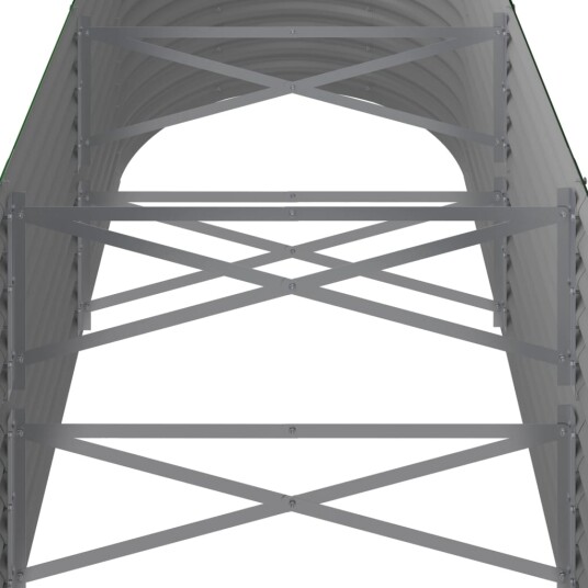 vidaXL Plantekasse pulverlakkert stål 296x80x68 cm grønn