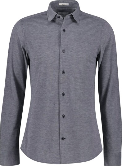 Gant Slim Two Tone Jersey Pique Shirt   EVENING BLUE   XXL