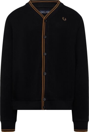 Fred Perry Tipped Pique Cardigan BLACK S