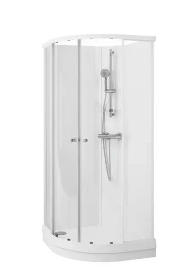 Dusjkabinett SOFIA basic 90x90x210cm hvit/hvit støpemarmor