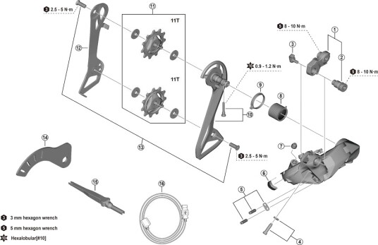 Shimano Ultegra oppladerdeksel til bakskifter modell RD-R8150