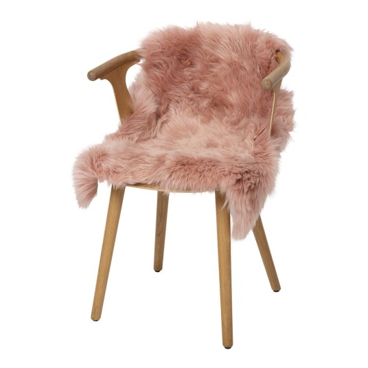 Warm & Comfy Saueskinn Langhåret New Zealand 100x60 cm Rosa