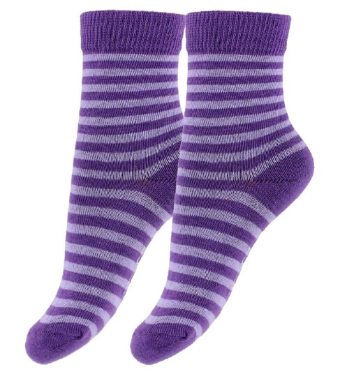 Fuzzies Sokker 2 pack Lilla Stripet 17/19 Sokker