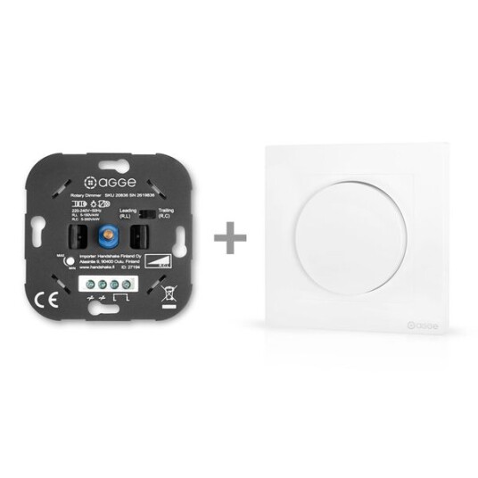 Agge Dimmer Universal Rotary Dimmer RC/RL 300W Med Deksel