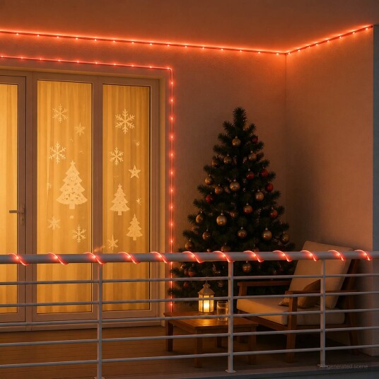 vidaXL LED-lysslange til jul 1200 LED-lys Rød og 50 m