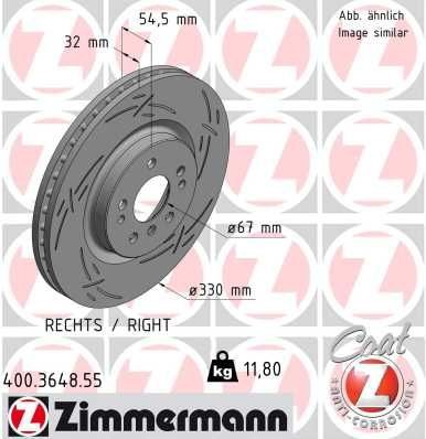Bremseskive ZIMMERMANN 400.3648.55