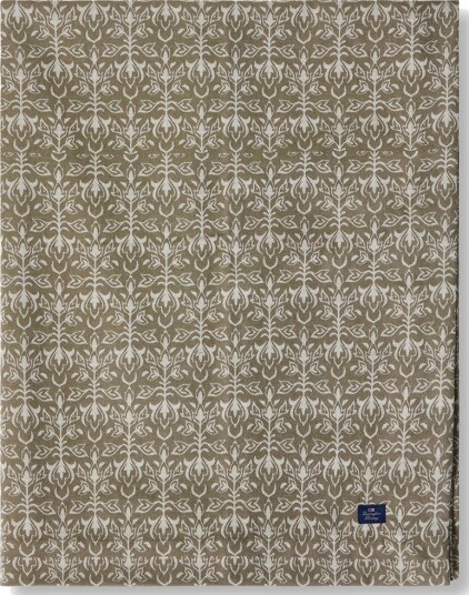 Ornament Jacquard Duk 150x350 cm Beige / Mørk olivengrønn