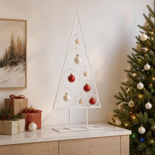 vidaXL Metall juletre KUOPIO 60 cm Stål Hvit