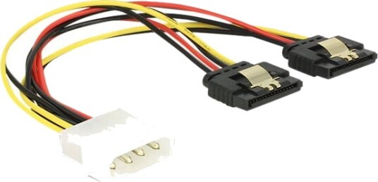 Delock Strømadapter 4 Pin Intern Strøm Hann Til Sata Strøm R 5 / 12 V 20 Cm
