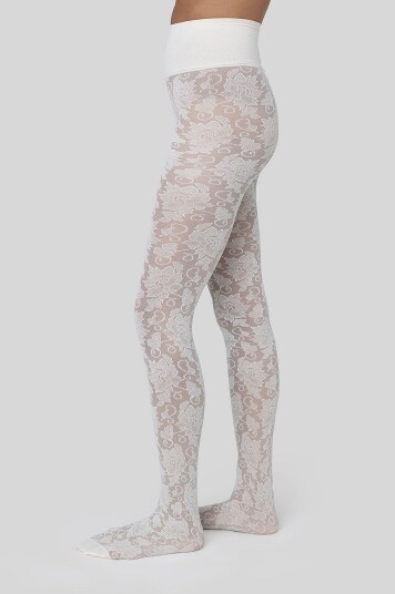 Swedish Stockings   Lily Lace Tights 20 Den   Natur