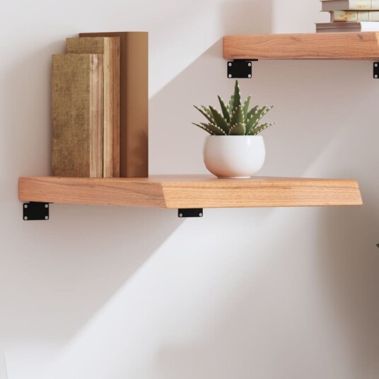 vidaXL Vegghylle lysebrun 40x60x6 cm behandlet heltre eik