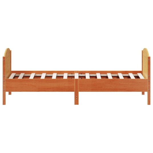 vidaXL Sengeramme med hodegavl voksbrun 90x190 cm heltre furu 8721012427693