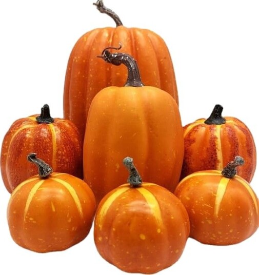 7-pakke store kunstige gresskar til Thanksgiving og Halloween, kunstig gresskardekorasjon, kreativ borddekorasjon til hjemmet 7-pakke store kunstige gresskar til Thanksgiving og Halloween, kunstig gresskardekorasjon, kreativ borddekorasjon til hjemmet