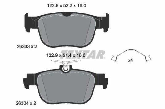 Bremseklosser TEXTAR 2630301 Bremseklosser TEXTAR 2630301