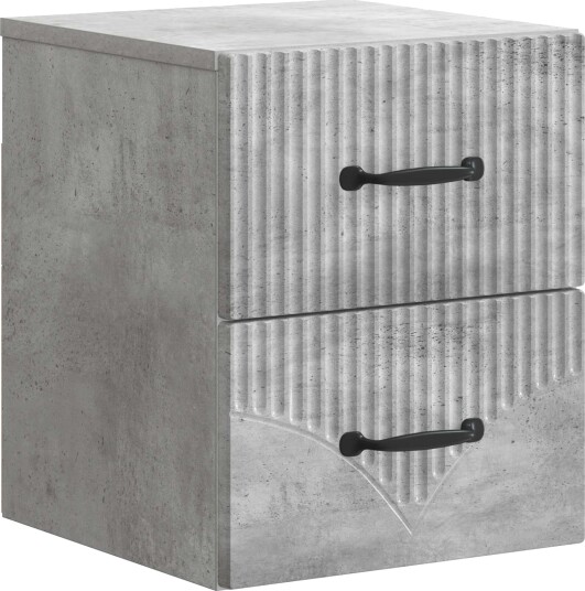  Vegghengt Nattbord Betonggrå 34,5 x 33 x 40 cm Konstruert tre