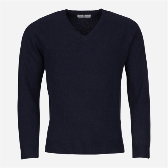 Alan Paine V-Neck Lambswool - Navy Alan Paine V-Neck Lambswool - Navy