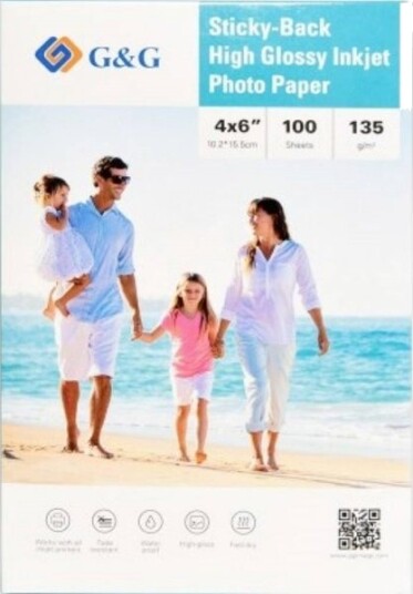 G&G Fotopapir 135 g/m² 4x6" 100 stk Selvklebende