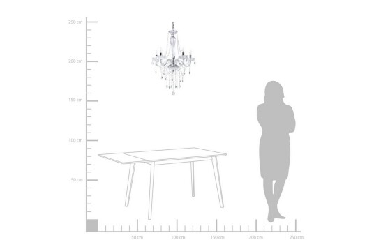 Taklampe Locone 79 cm Sølv