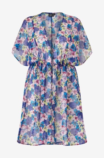 Zizzi Kimono Shusi S/S Kimono Aop Flerfarget