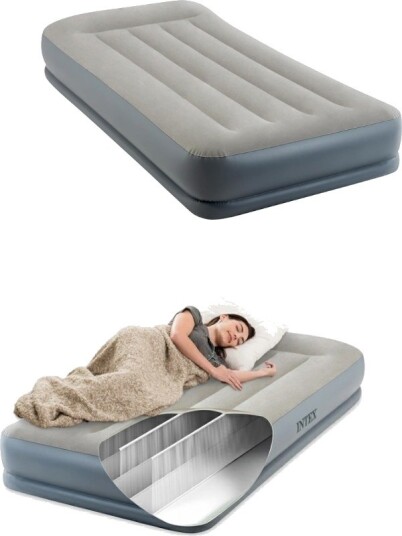 Intex Twin Pillow Rest Luftmadrass Med Innebygget Pumpe 191 X 99cm